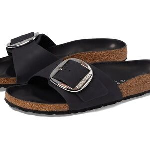 Birkenstock Madrid Big Buckle Oiled Leather black sz 38 or 7.5